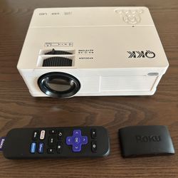 Projector+Roku tv box 