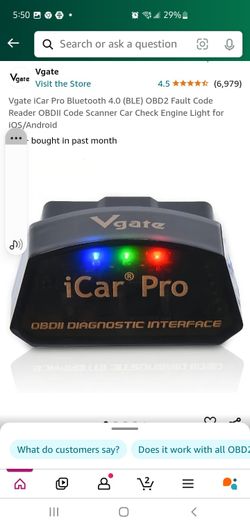 V Link Obd2 Bluetooth Reader...check/clear Codes Read Live Data