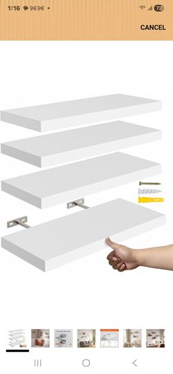 16’’White Floating Shelves WHITE