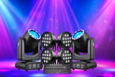 Dj Starter Bundle 90W Moving Heads Par Cans DMX controller 