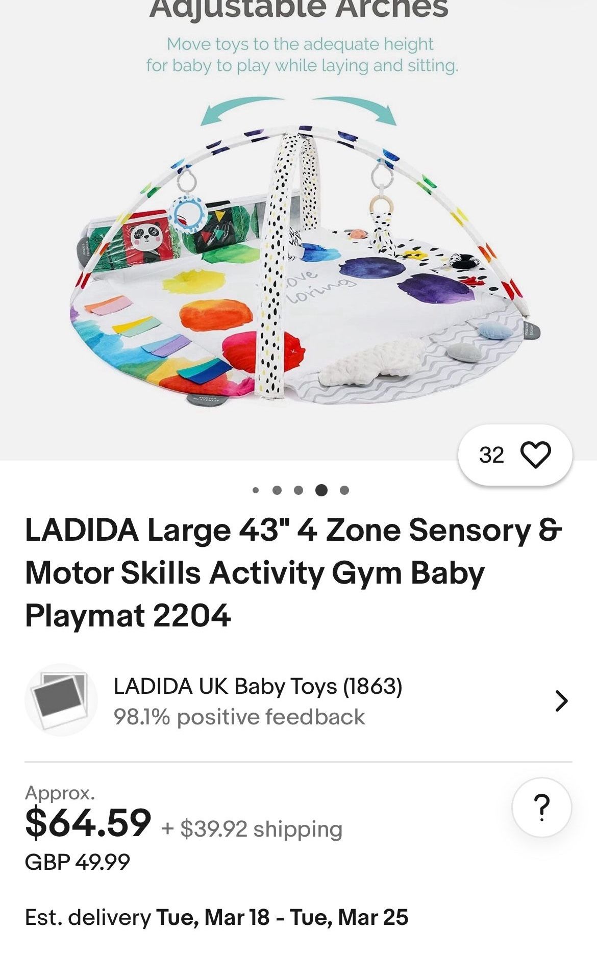 LADIDA Gym Baby Playmat