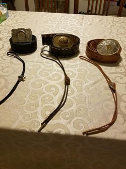 Authentic Collectable belt buckles , bow low ties