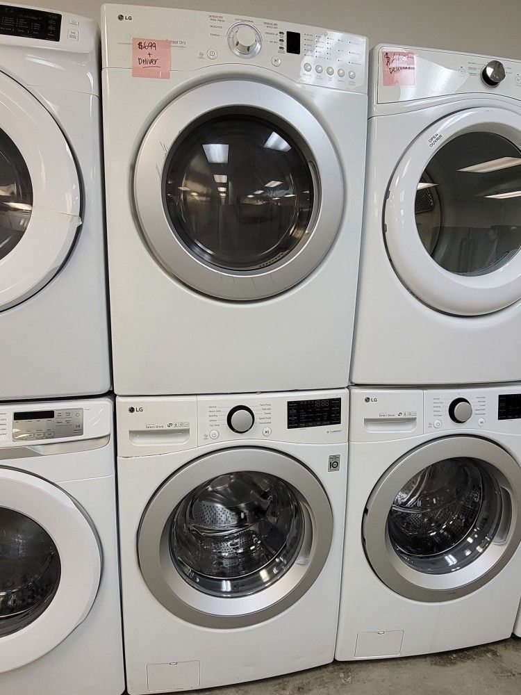 LG Front Loading Washer And Stackable Electric 220volt Dryer Set