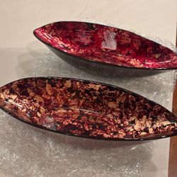 Italian Glass Art Or Serving Bowls