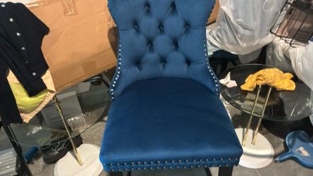 Bar velvet blue bar stool Tamiami and DelPrado