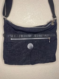 Kipling Wren Black Croc Crossbody Bag Purse PERFECT 12 X 10