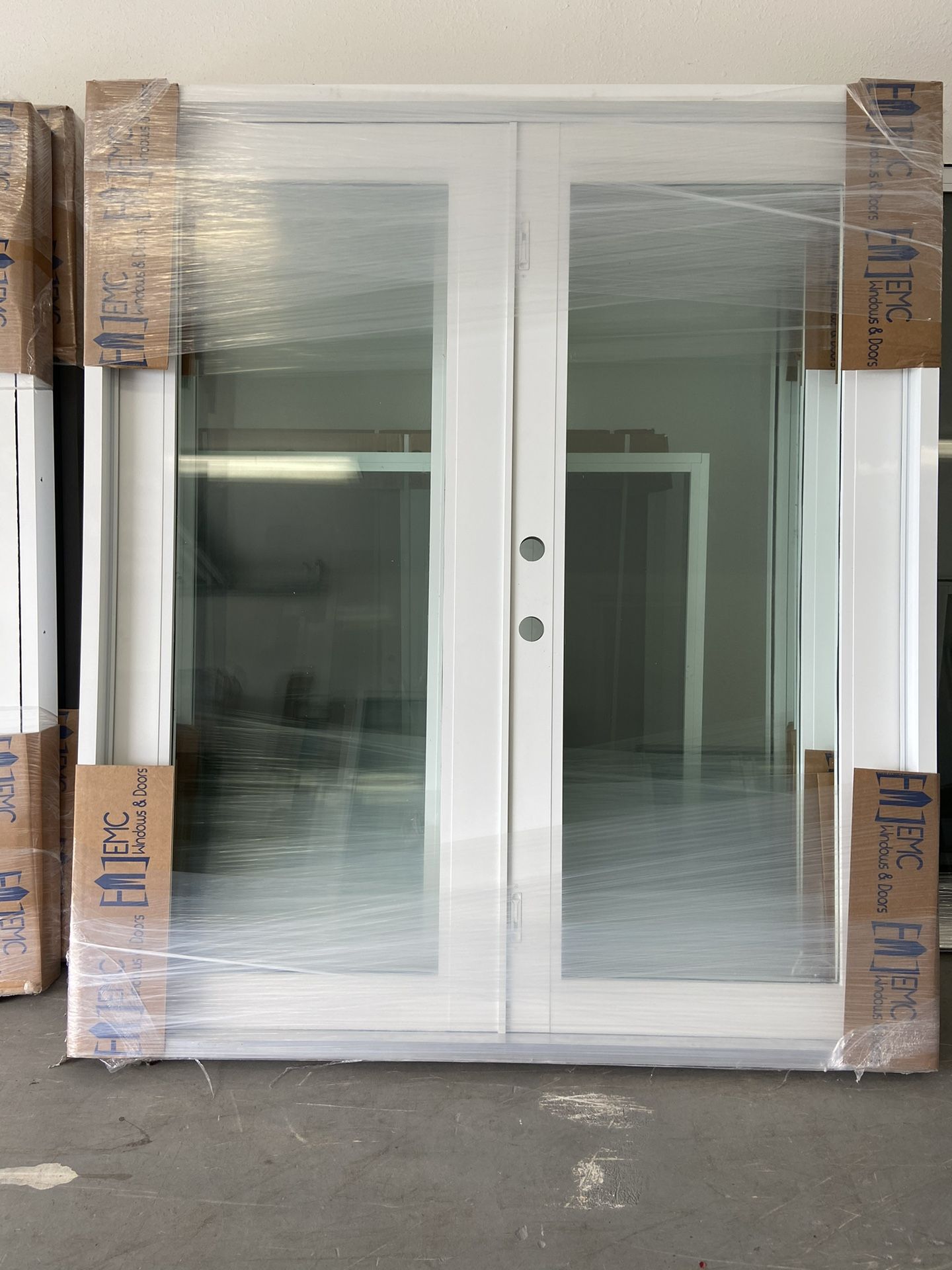 72x80 High impact double French door. Aluminum Prehung Frames. Cat 5