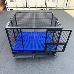 New in Box $180 Large Heavy-Duty Dog Crate 41”x31”x34” Single-Door Folding Cage Kennel w/ Plastic Tray