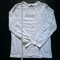 Hurley Silver Box Logo White Long Sleeve