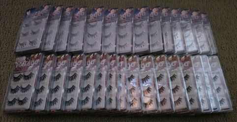 PIKABOO HANDMADE LASHES DECORATED STRIP LASH 3 PAIR LOT OF 31 PACKS MIXED NEW