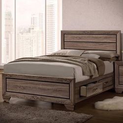 Queen Bed with 2 Side Storage Drawers!  Lowest Prices Ever!