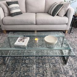 Vintage Mid century Modern Chrome Glass Coffee Living Room Table 