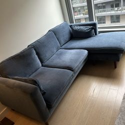 Blue Sofa With Chaise