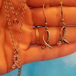 Sterling Silver Pink Ribbon Jewelry 