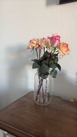Roses in Mason jar
