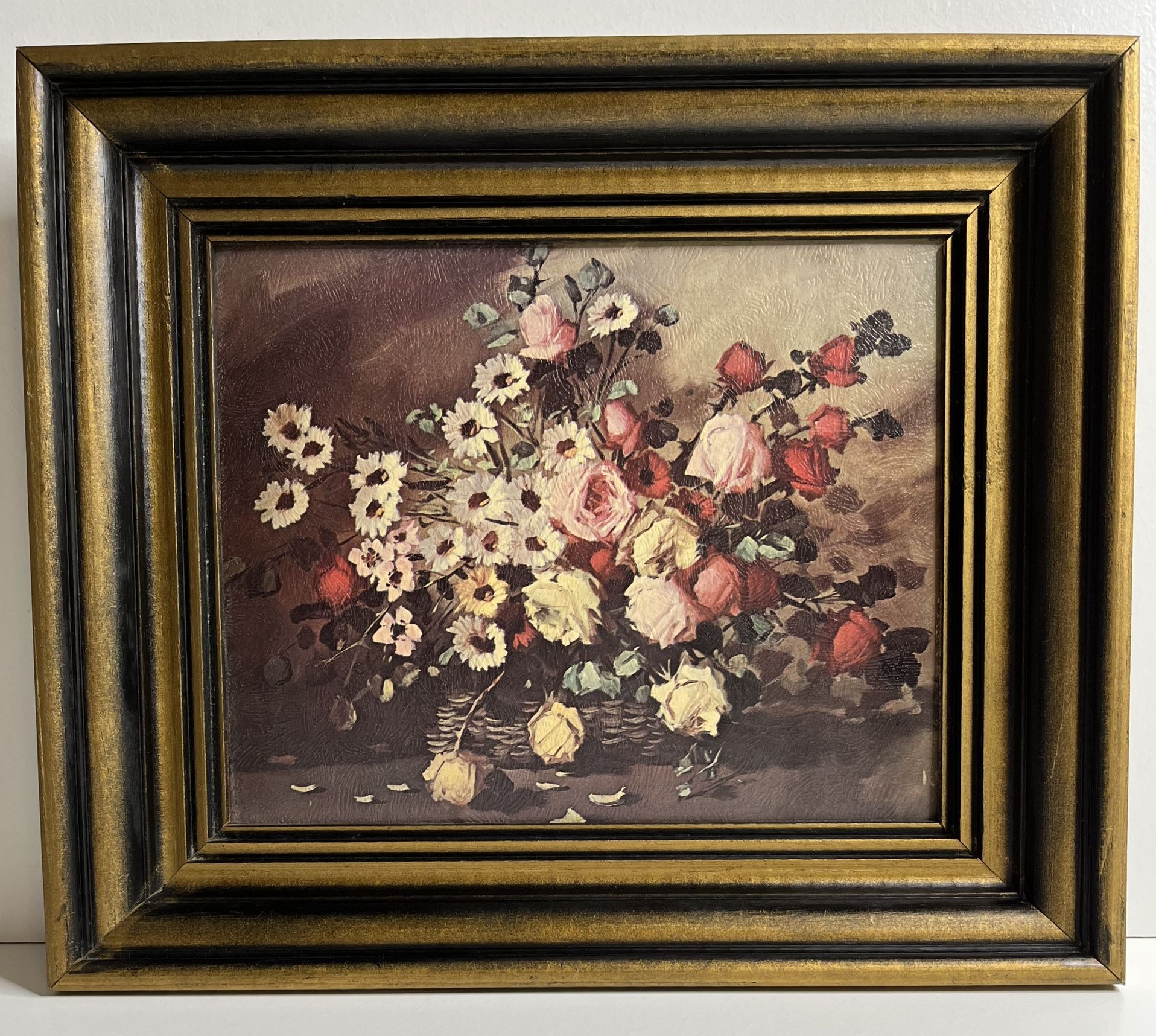 VTG Floral Splendor Surbert Museum Print Editions Framed Art 13-1/2” X 11-1/2”