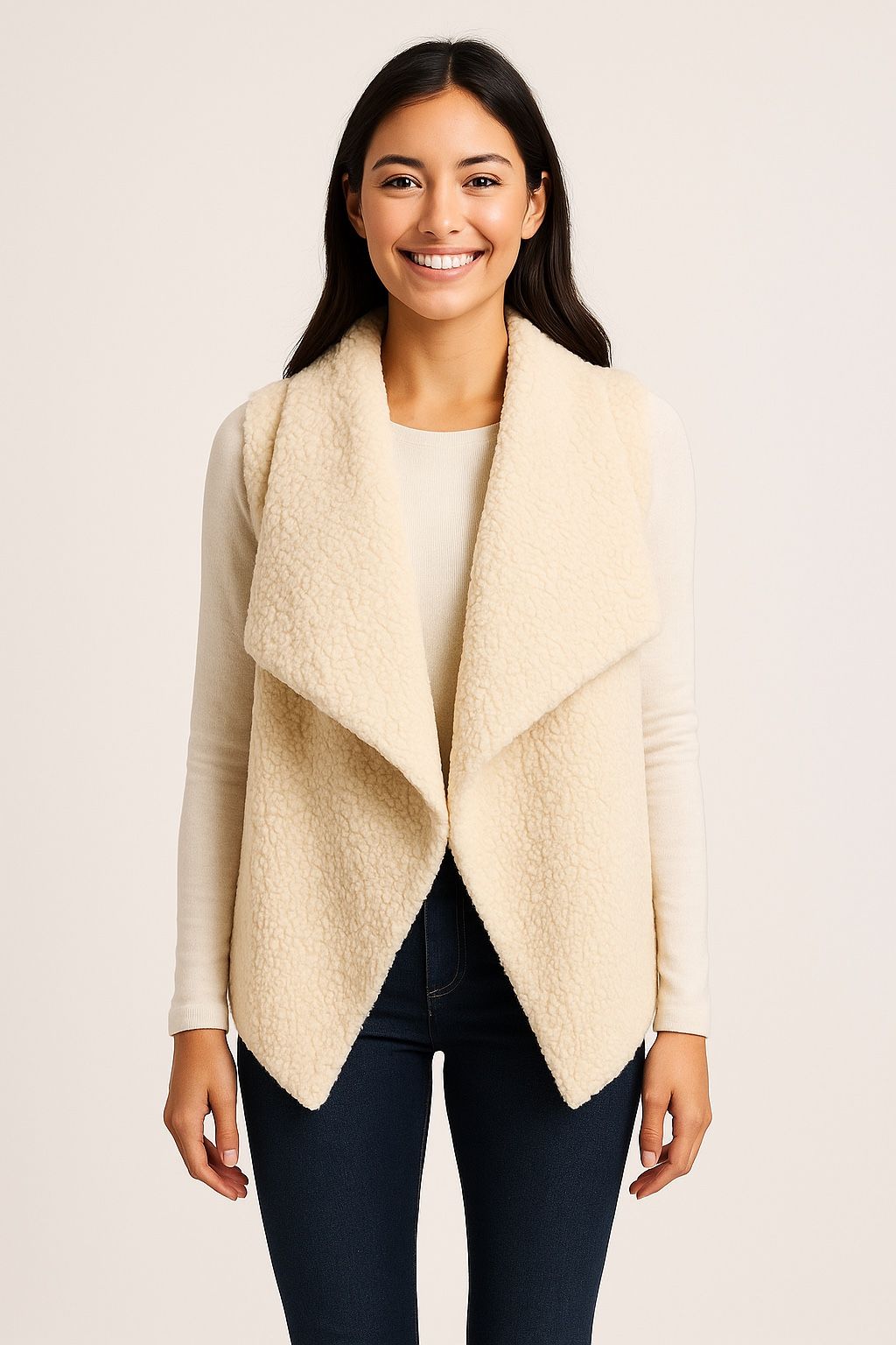 Beautiful Fall Winter Womens faux lambs wool Vest