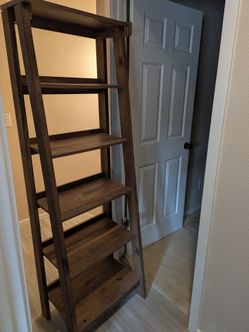 Rustic Wood Ladder Bookshelf