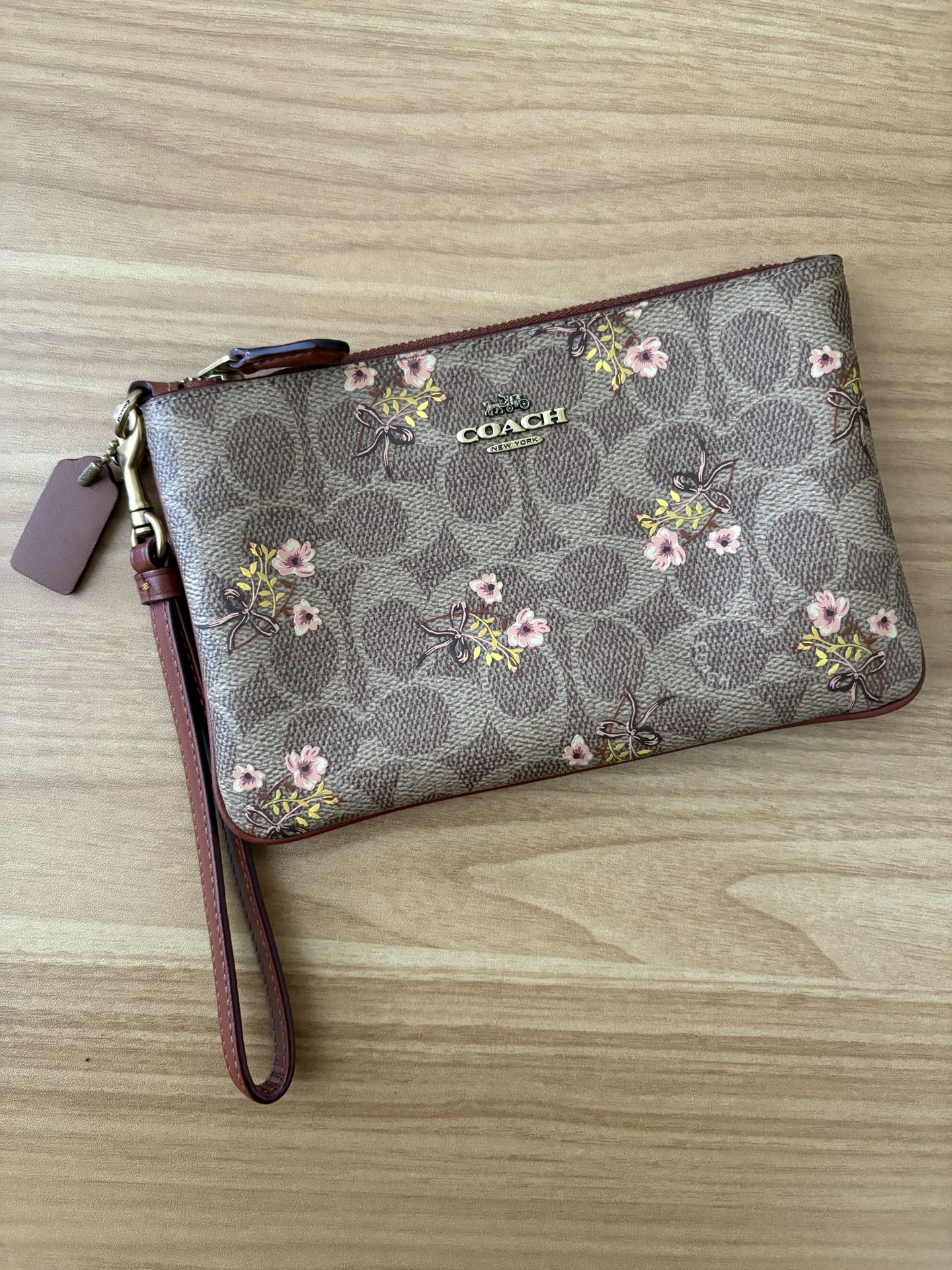 Small Coach Floral Wristlet
