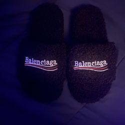 Balenciaga Fur slides | Size 8-9