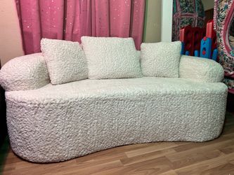 Plush Floor Sofa in Teddy fabric only $199.999- READ Description