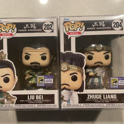 Liu Bei & Zhuge Liang Funko Pop *MINT* 2022 SDCC International Convention Exclusive Three Kingdoms 202 204 protectors Summer Asia China