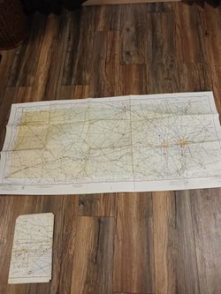 Vintage '57&'58 AERONAUTICAL ✈️ AIRPLANE FLIGHT CHART MAP