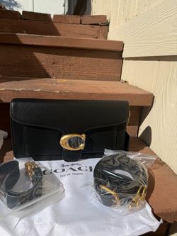 Coach Tabby Black Pebble Leather Shoulder Bag