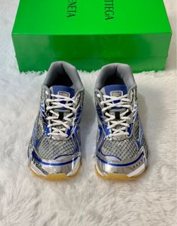 Bottega Veneta Orbit Blue and Silver WITH BOX