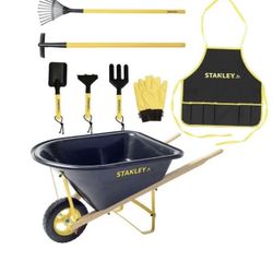 Stanley Jr. Kids Wheelbarrow and 7 piece Garden Set