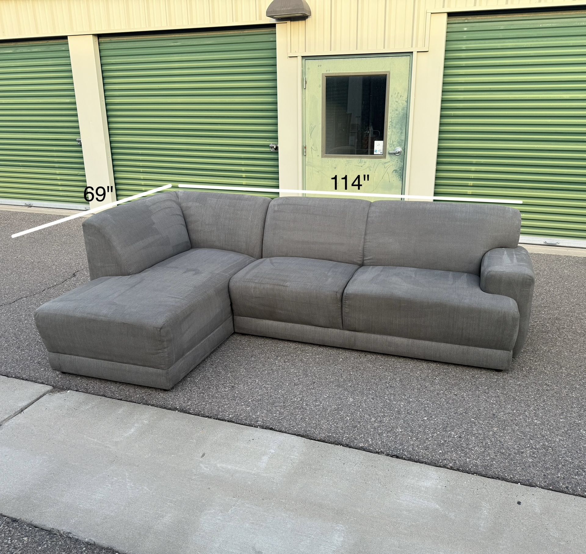 Beautiful Gray Sofa Sectional Couch + Free Delivery