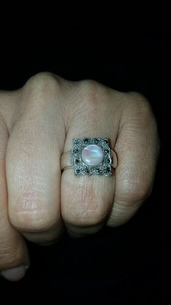 925 Sterling Silver Ring w/Marquesites