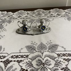 Salt and Pepper Shakers with Tray