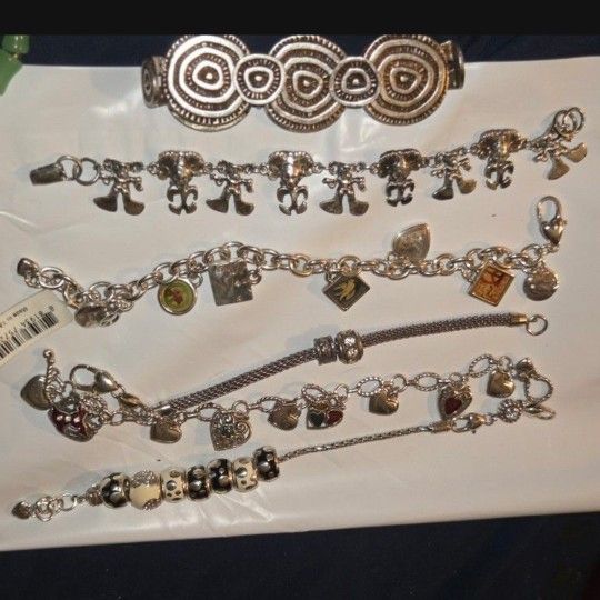 Brighton Bracelet Vintage Silver Charms $30