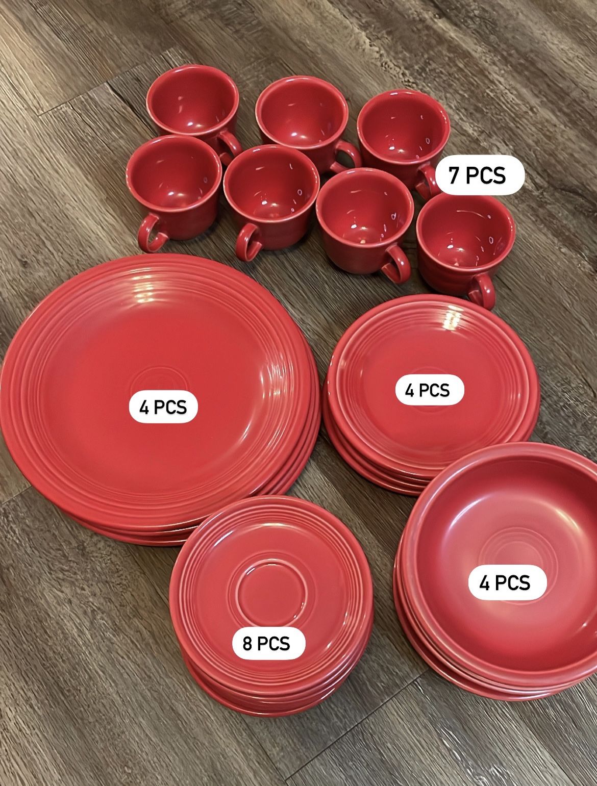 Beautiful And Fiesta Dinnerware Set In Scarlet Red ( Dishwashersafe