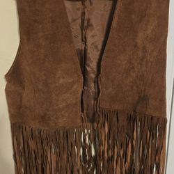 Womens Fringe Vest Tops Classic Suede Leather Cowboy Shirt Sleeveless Tassels Jackets
 Suede Leather Vest 
Size S/M
 New