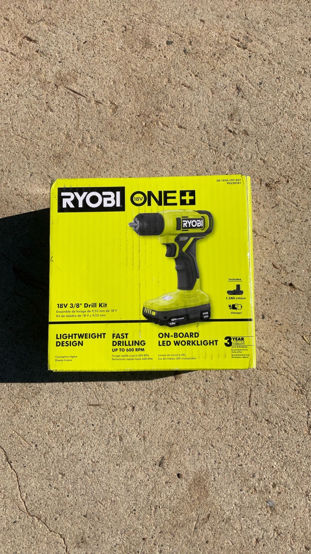 RYOBI ONE+ 18V Cordless 3/8 in. Drill/Driver Kit with 1.5 Ah Battery and Charger
