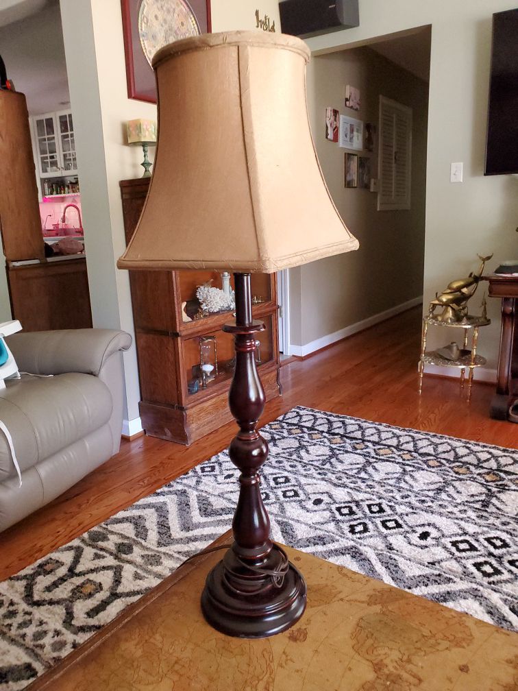 34 inch wooden lamp with shade