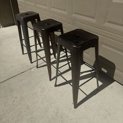3- Metal Bar Stools All For $30
