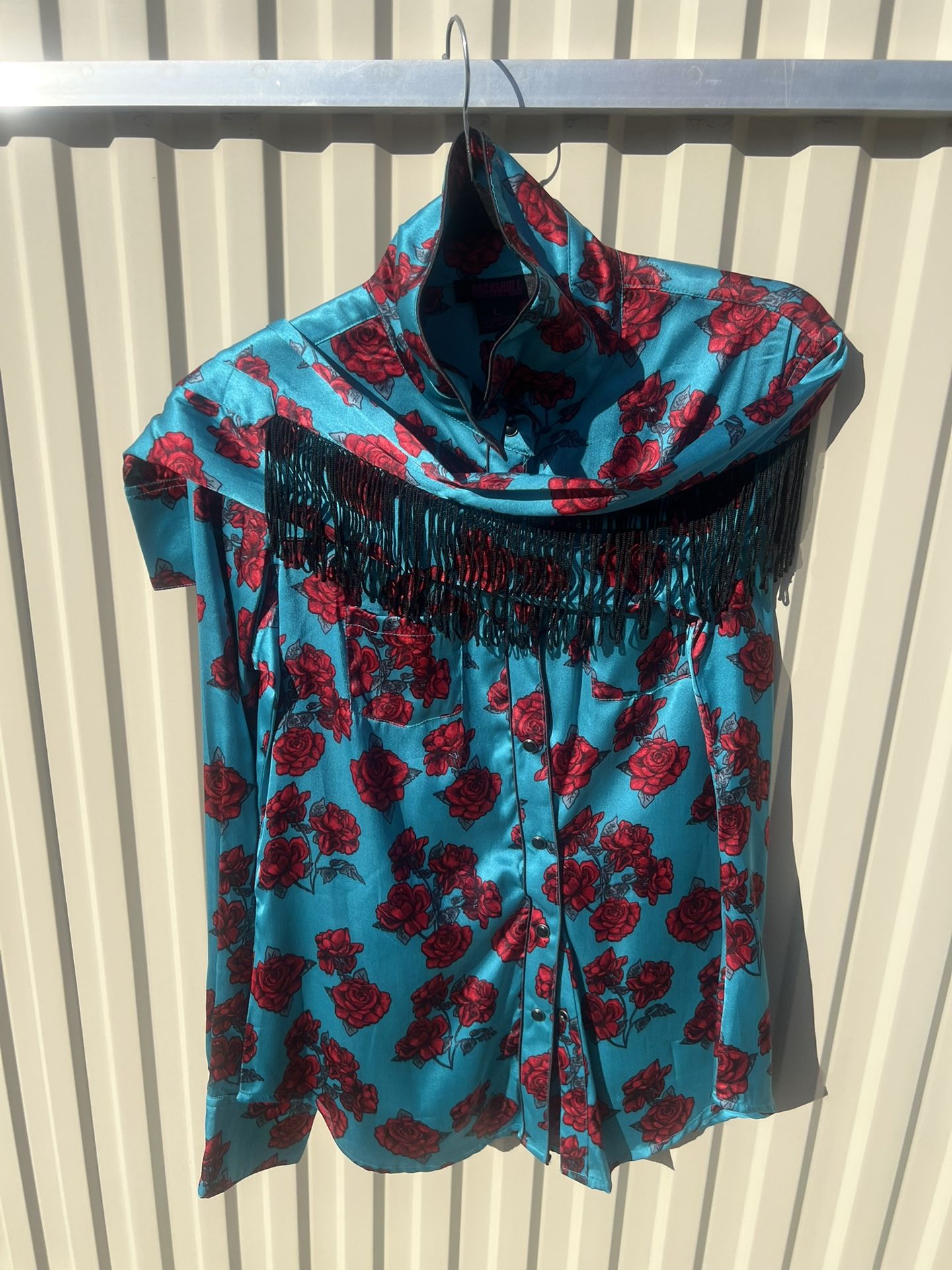 Cowgirl Roses Fringe Shirt 