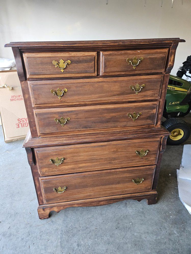 Antique Dresser. Restain Solid Wood
