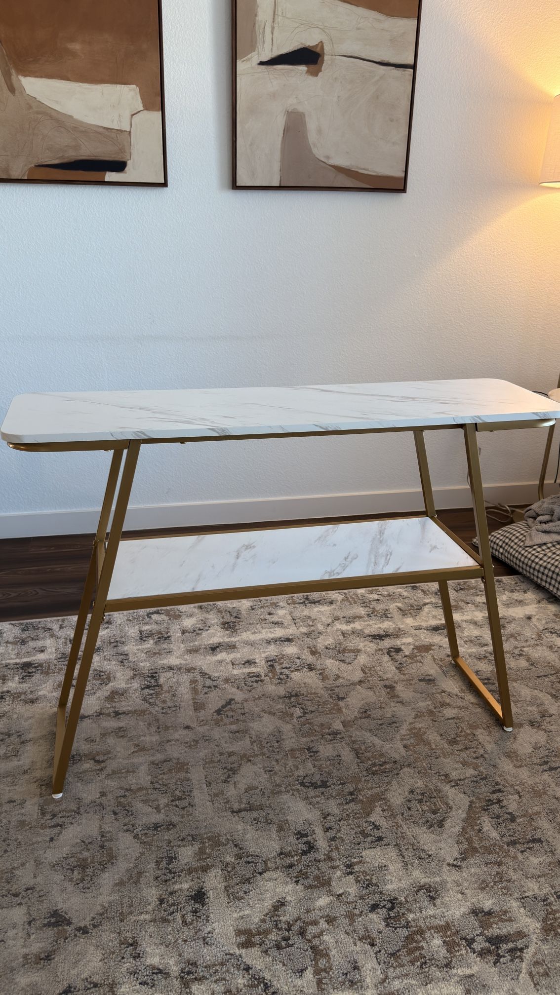 Modern 2-Tier Console Table 