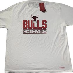 Chicago Bulls Mitchell & Ness White T Shirt Men’s 2XL New