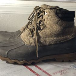 Sperry Top Slider Avenue Men’s Brown Wool Duck Rain Boot STS17577 Size 8.5M