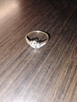 2heart promise ring sterling silver with small diamonds