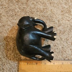 Hand Carved Anglo- Indian Ebony Elephant