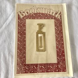 New (Old Stock) 1980s Letter “F” Solid Brass Bookmark Stuart Houghton Ltd. England