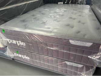 QUEEN SIZE PURPLE LUXE REJUVENATE PLUS (FIRM) EURO PILLOW TOP MATTRESS & BOX SPRING BED SET