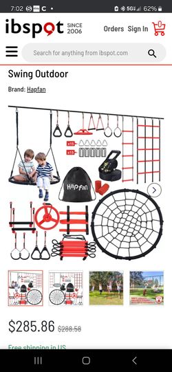 Hapfan outside obstacle course swing