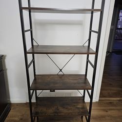 Rustic Wood 5 Tier Shelf For Books, Etc.